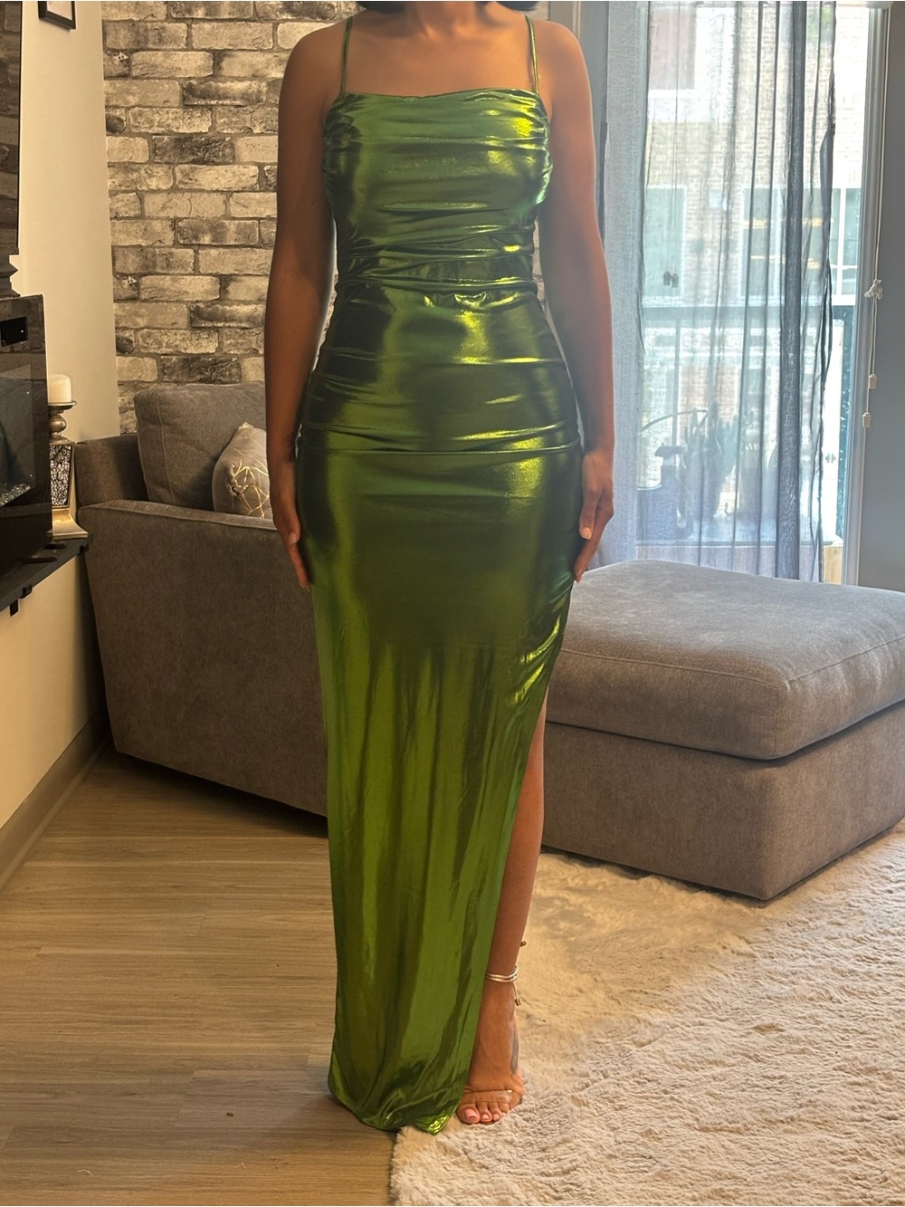 Fashion Nova Galaxy Metallic Maxi Dress